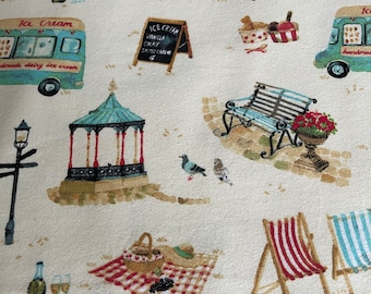 Summer Day Flannel Fabric, Quilting Fabric, 100% Cotton Flannel Fabric, Novelty Fabric