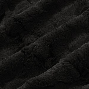 Ultra-Soft Black Minky Fabric - Perfect for DIY Projects and Home Decor