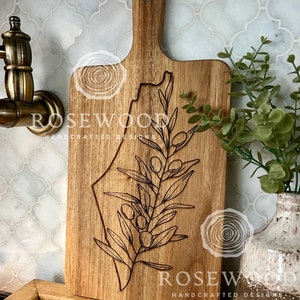 Palestine Olive Branch Large Engraved Cutting Board  | Ramadan | Eid Table Decor -Islamic decor - Eid gift ramadan gift Mothers Day