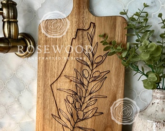Grande planche à découper gravée branche d&#39;olivier de Palestine | Ramadan | Décoration de table de l&#39;Aïd - Décoration islamique - Cadeau de l&#39;Aïd, cadeau du ramadan