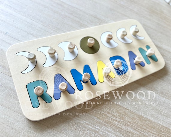 Ramadan Kids Puzzle: Moon Phase Pieces, Eid Gift