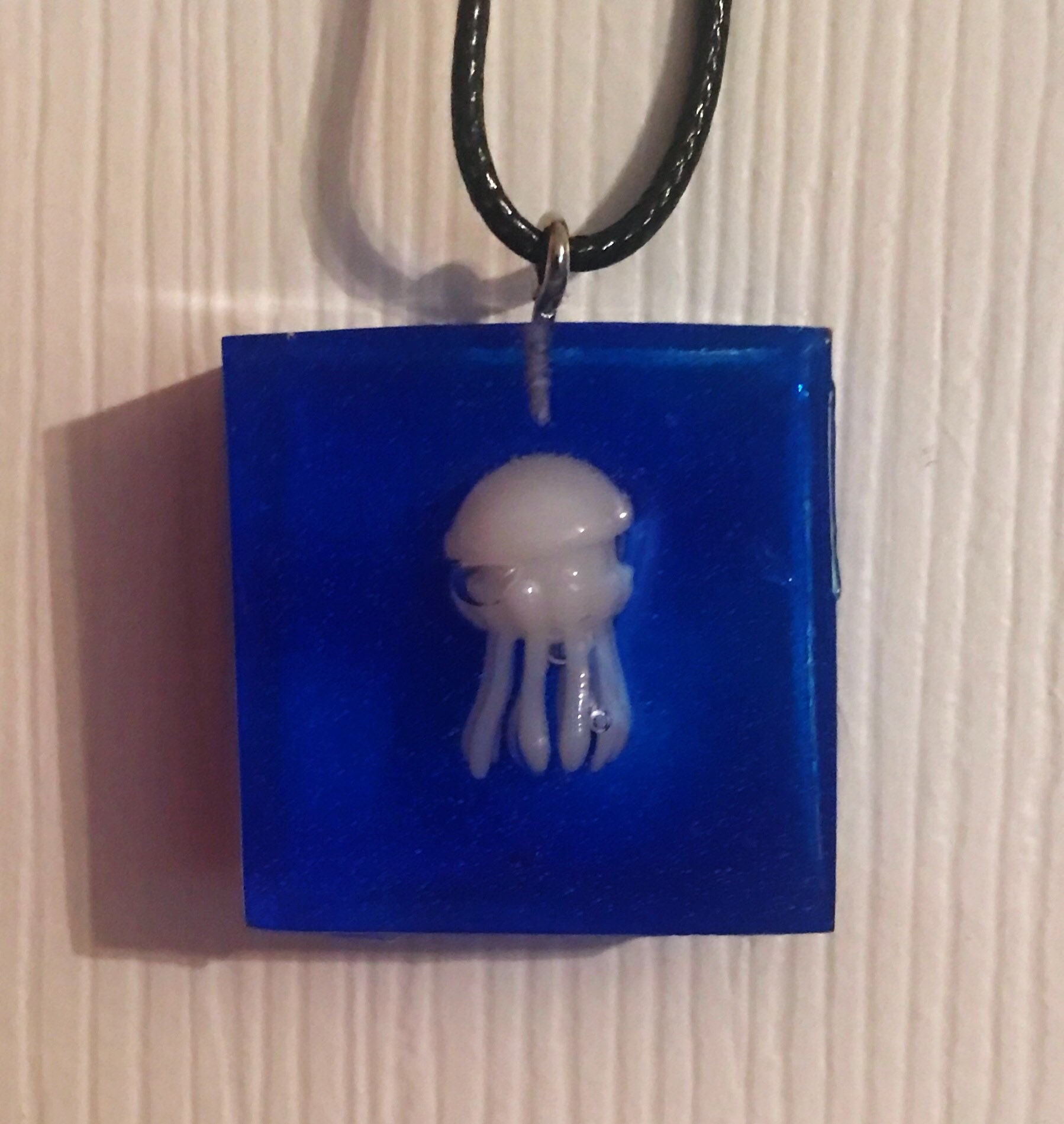 Two Layer Jellyfish Resin Pendant Etsy UK