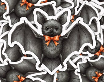 Halloween Bat Sticker, Cute Spooky Bat Vinyl Sticker, Kawaii Halloween Sticker, Gothic Bat Aesthetic, Halloween Decor Gift