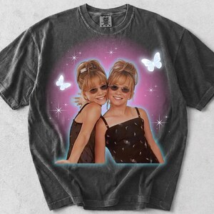 Mary Kate and Ashley Y2K T-shirt, Adult Unisex Pepper