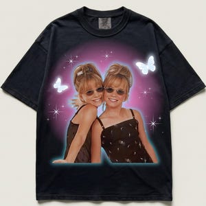 Mary Kate and Ashley Y2K T-shirt, Adult Unisex Black