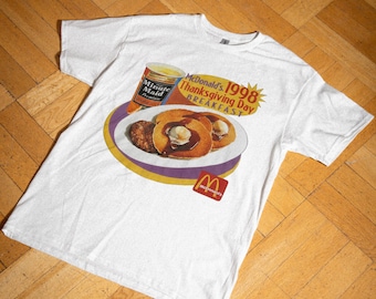 Maglietta per la colazione del Ringraziamento del 1998 di McDonald's, unisex per adulti, nostalgia anni '90