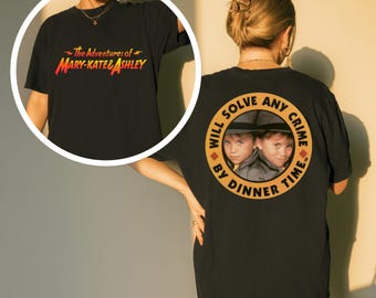 Mary Kate and Ashley Double Sided Detective Logo T-shirt, Adult Unisex