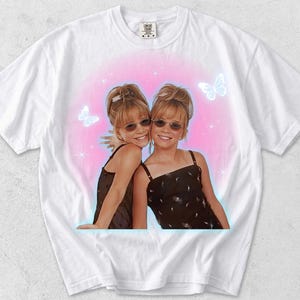 Mary Kate and Ashley Y2K T-shirt, Adult Unisex White
