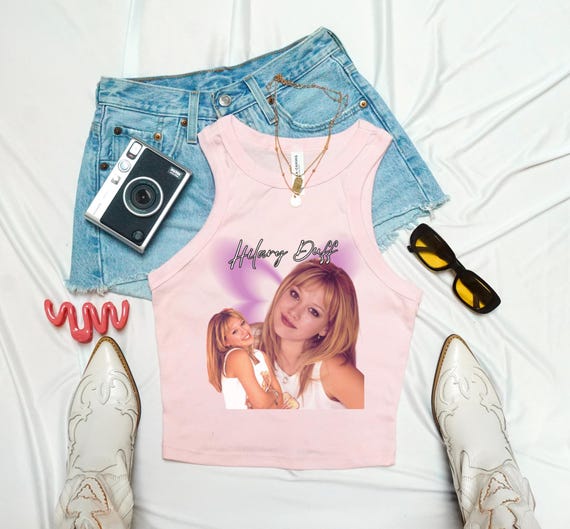 Hilary Duff Inspired Y2K Bootleg Racerback Tank Top, Adult Unisex