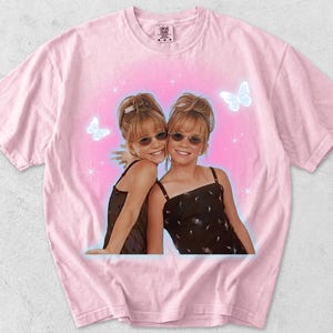 Mary Kate and Ashley Y2K T-shirt, Adult Unisex Blossom