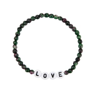 Pulsera de cuentas hecha a mano Peachy & Wild LOVE - Zoisite