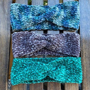 Crochet Velvet Ear Warmers/Headband