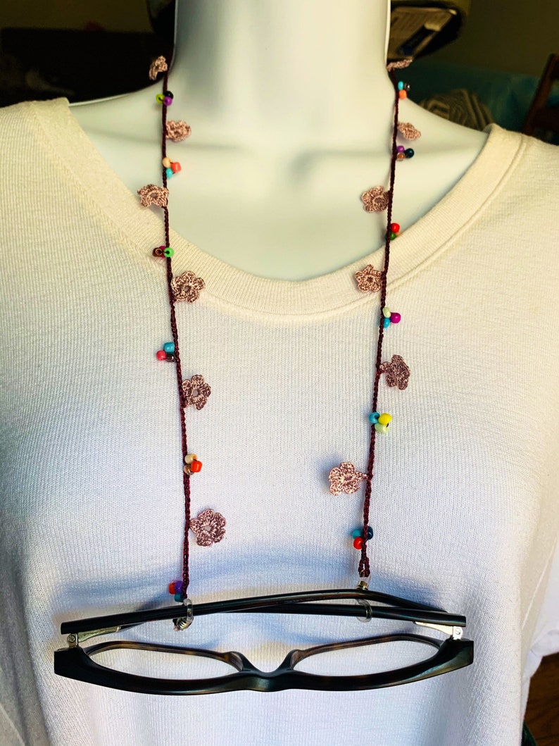 CROCHET eyeglass chain eyeglass holder eyeglass cord Etsy