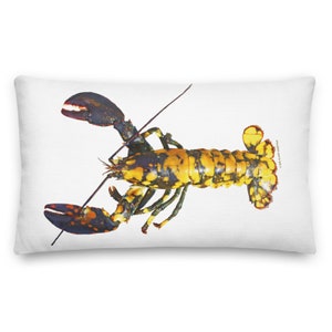 Calico Lobster Pillow — Rectangular