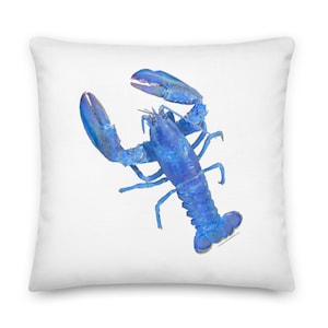 Blue Lobster Pillow — Square