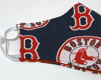 Boston Red Sox MLB Adult Face Mask Adjustable Double Cotton Washable Made In USA