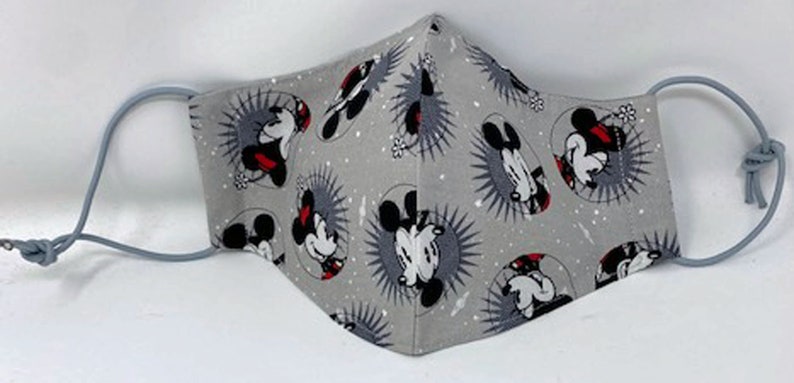Minnie and Mickey Mouse Print Adult Face Mask Adjustable Elastic ...