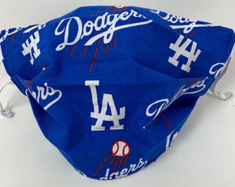 LA Dodgers Adult Face Mask Adjustable Washable Reusable Face Covering Double Cotton Face Shield Made In USA