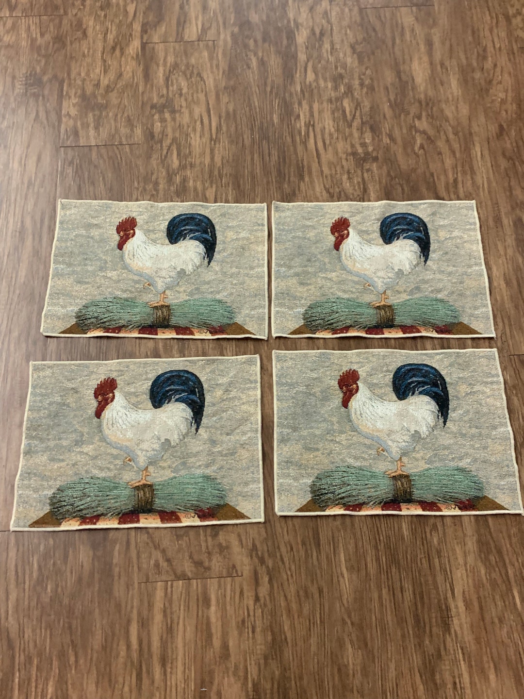Set of 4 Rooster Placemats Etsy