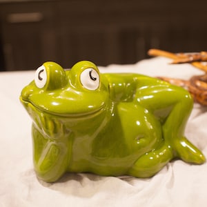 Vintage Frog Posing Cookie Jar