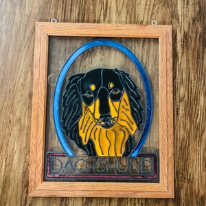 Stained Glass Dachshund Sign