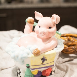 Pig in Tub Cookie Jar