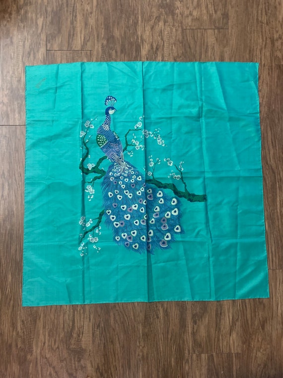 Foulard Vintage Danemark Jaune, Coton, 31x33 Cm, Années 80