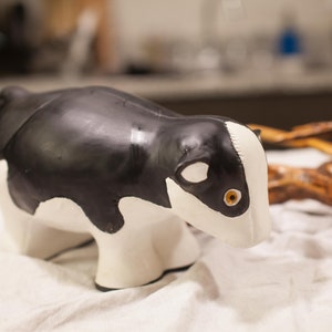 Vintage Stitched Looking Cow Cookie Jar