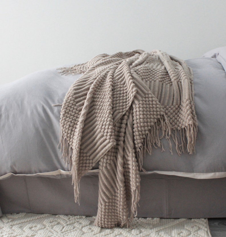 Throw Blanket Soft Couch Throw NEUTRAL COLORS HANDMADE Blanket Etsy