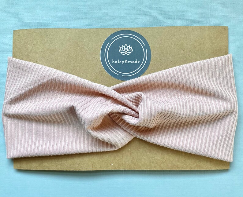 Pink Color Block Top Knot Headband Headbands with buttons Turban Headbands for Mask Yoga Exercise Women Headbands
