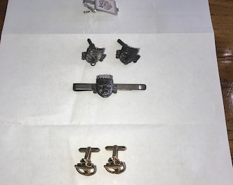 Men's Vintage Cuff Links Tie Bar Sets