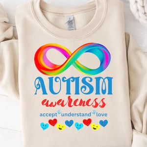 Autism Awareness Rainbow Infinity PNG: Sublimation Design (Digital Download)