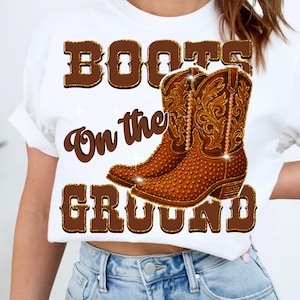 Rhinestone Cowgirl Boots PNG: Western Graphic Design (Digital Download