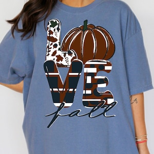 Love Fall Pumpkin PNG: Autumn Sublimation Design (Digital Download