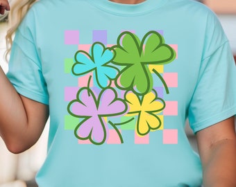 St. Patrick&#39;s Day png  Clover Green Shamrock png  Checkered Irish Good Luck Shirt sublimation png Digital Download, Lucky Charm png