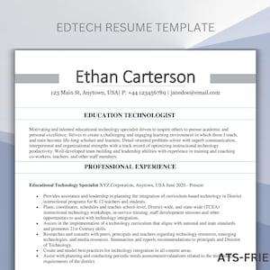 EdTech Resume Template |  Education Technology CV Design | Instant Digital Download Modern & Creative Resume for Teachers EdTech Resume