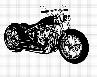 Motorcycle SVG Collection: Biker Chopper Silhouette (Digital Download)