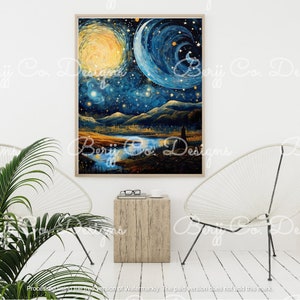 Starry Night png | digital download png | van gogh inspired art