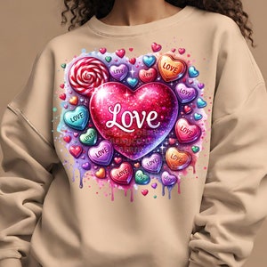 Corazones png de San Valentín / Sublimación png para el Día de San Valentín / Te Amo Camisa png / Camisa del Día de San Valentín / Descarga Digital San Valentín