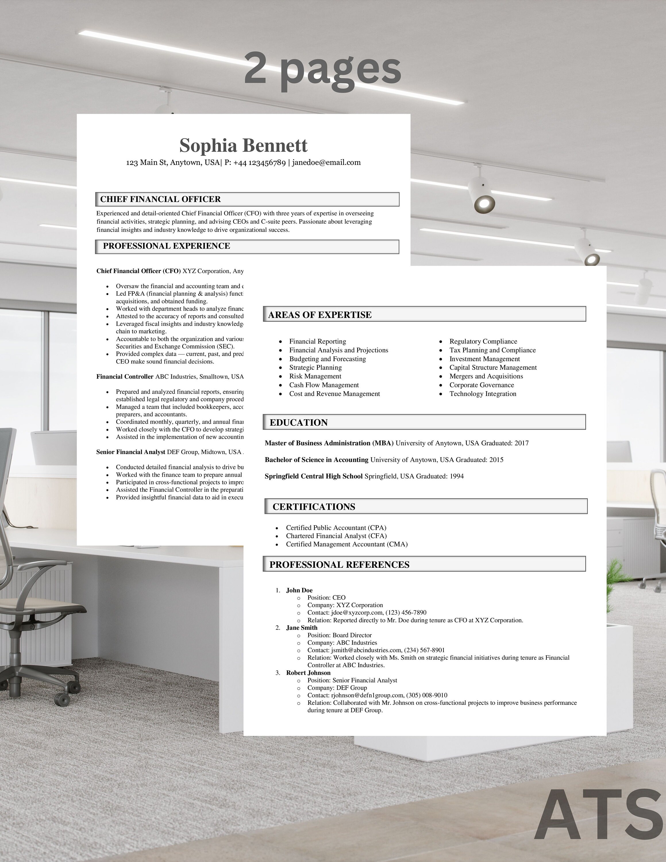 CFO Resume Professional Resume - Il Fullxfull.5045558606 75c5