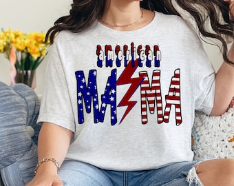 Mamá Americana 4 de Julio PNG: Diseño de Sublimación de Mamá Patriótica (Descarga Digital)
