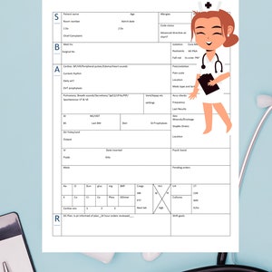 Nurse Report Sheet, MedSurg Nurse Report Sheet, ICU Nurse Report Sheet Nurse Handoff Sheet, Nurse Brain Sheet, SBAR report Sheet