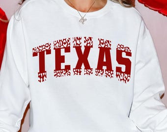 Leopard Print Texas SVG PNG: Western Design (Digital Download)