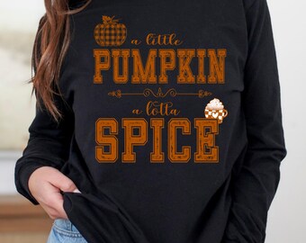 Pumpkin Spice Fall T-Shirt Design: Plaid Pumpkin (Digital Download)