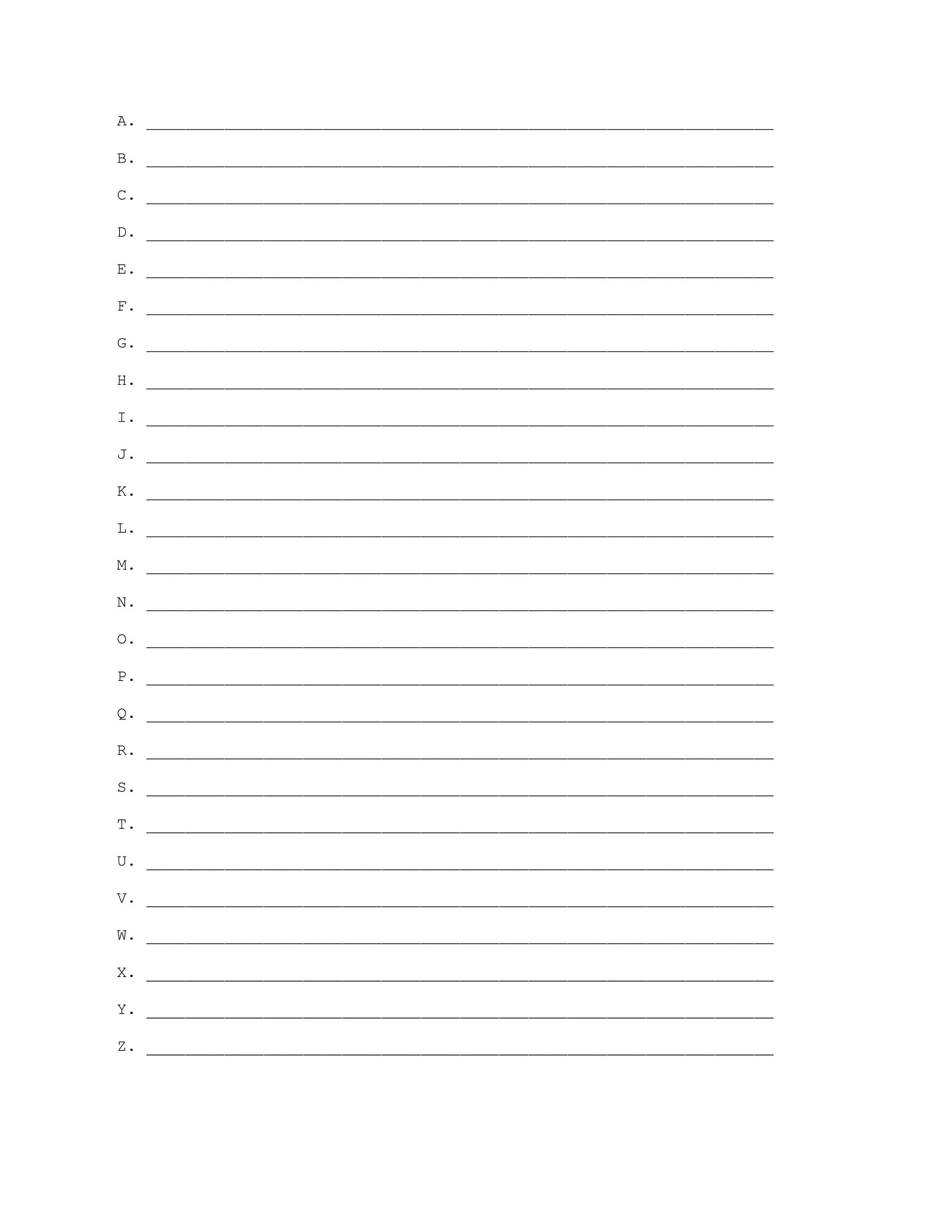 Printable Lined Paper Alphabet PDF, Docx - Etsy