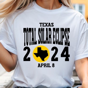 Texas Solar Eclipse Total Solar Eclipse 2024  | Total Solar Eclipse 2024 PNG | April 2024 Solar Eclipse | for shirt | digital download