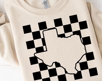 Retro Checkered Texas Design: TX Pride SVG PNG (Digital Download)