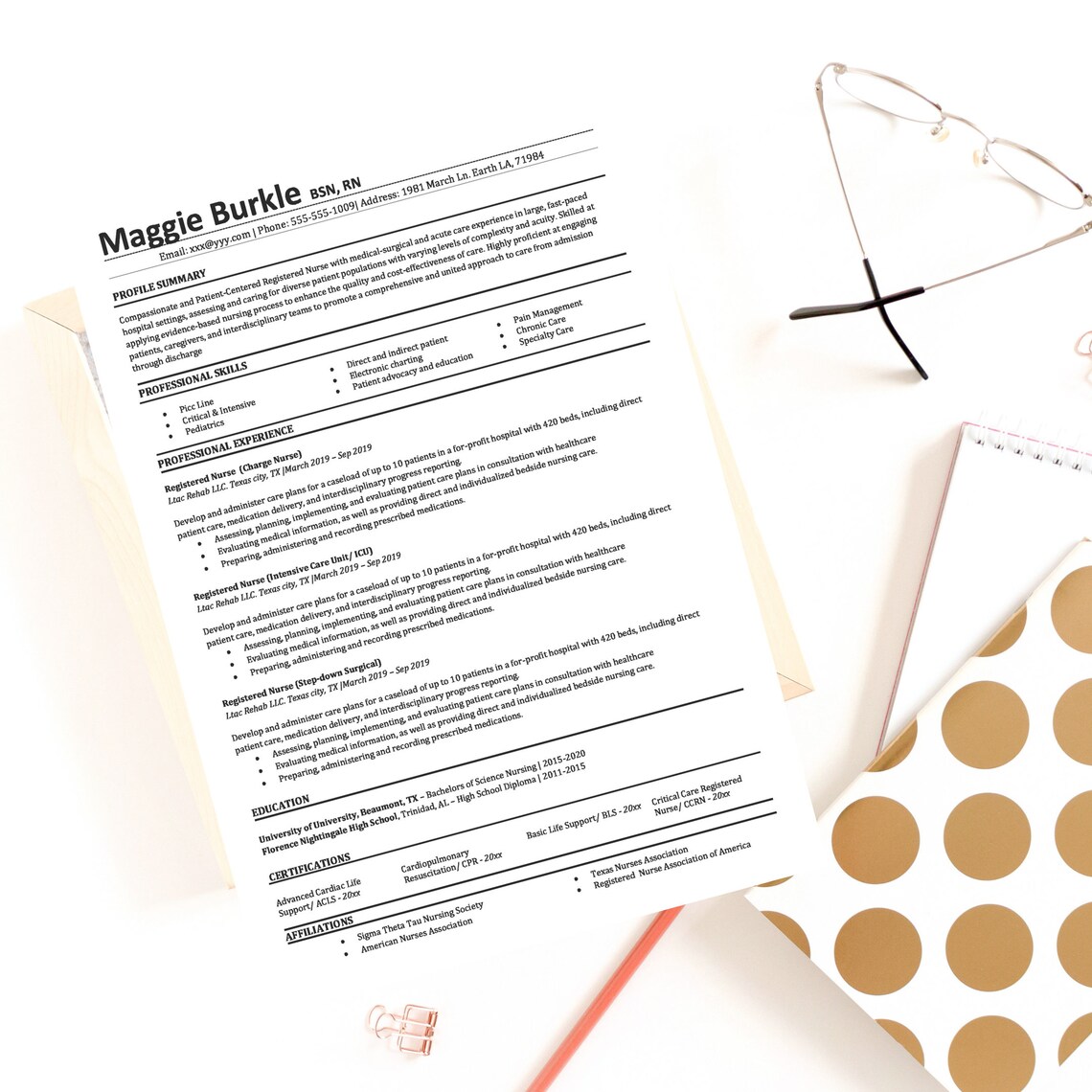 Nurse Resume Template Nurse CV Template BSN Nurse Template Resume One Nurse Resume Template Nurse CV Template BSN Nurse Template Resume One