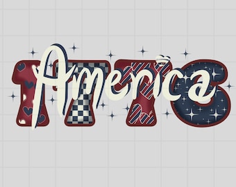 1776 America Patriotic PNG: Retro 4th of July Design (Digital Download)
