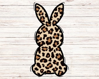 Leopard Print Easter Bunny PNG: Trendy Sublimation Design (Digital Download)